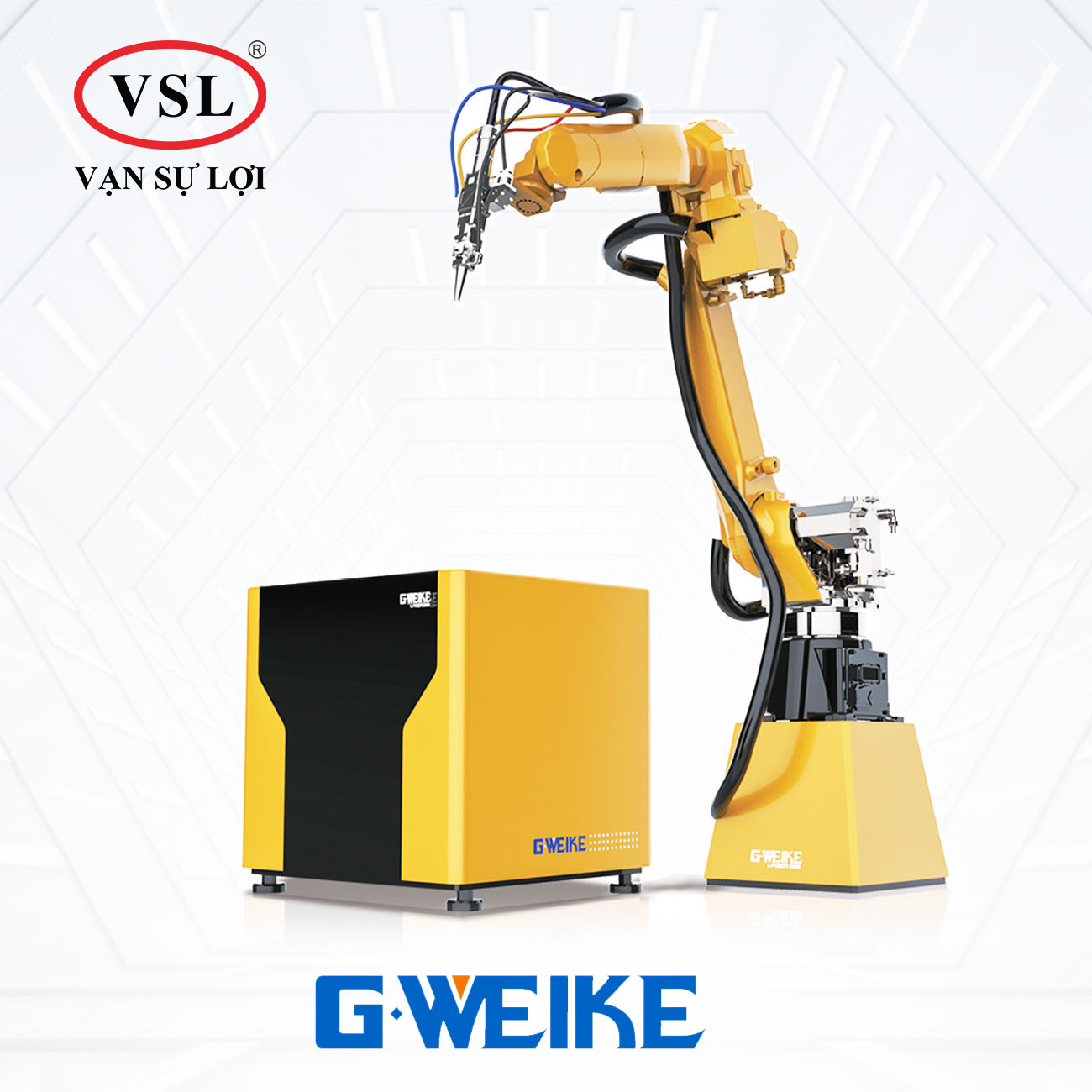 Máy hàn 3d fiber laser kết hợp robot - Gweike