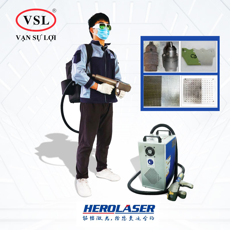 Máy làm sạch mối hàn laser đeo lưng - Hero Laser