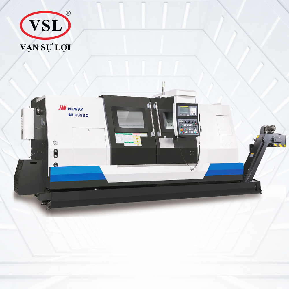 máy tiện băng nghiêng CNC hạng nặng với ray trượt hộp Neway - NL series